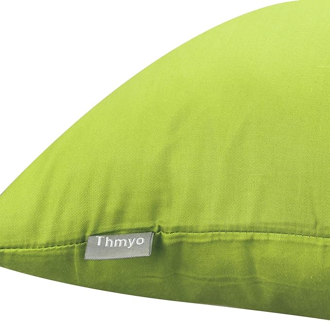 Thmyo 4-Pack 100% Cotton Lumbar Comfortable Solid Decorative Throw Pillow Case, Rectangle Cushion Cover Pillowcase Sublimation Blank Pillow Covers DIY Throw Pillowcase(12x20inch/30x50cm,Light Green)