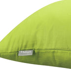 Thmyo 4-Pack 100% Cotton Comfortable Solid Decorative Throw Pillow Case Square Cushion Cover Pillowcase Sublimation Blank Pillow Covers DIY Throw Pillowcase for Sofa(24x24 inch/ 60x60cm,Light Green)