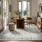 Machine Washable Rugs for Living Room: 5x7 Area Rugs for Bedroom Vintage Stain Resistant Non Slip Low Pile Soft Boho Carpet for Kitchen Dining Room Farmhouse Kids Room Nursery