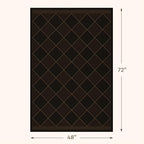 Dark Brown Diamond Checkered Easy Jute Rug 4x6, Non Slip Stain Resistant Checkerboard Area Rug, Low Pile Indoor Outdoor Carpet for Entryway, Living Room, Porch & Office, Mid-Century Modern Style Decor