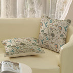 Chinoiserie Pillow Covers 18x18 Inch Set of 2 Blue Green Bird Floral Throw Pillows Vintage Plants Flower Decorations Pillow Cases Outdoor Chinoiserie Decor Linen Cushion Cover for Couch Home