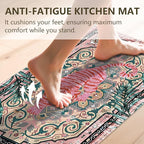 Tiger Rugs for Kitchen Floor, Anti Fatigue Mats for Kitchen Floor Non Slip, 2PCS Rubber Kitchen Mat, Washable Cushioned Carpet Rug for Sink Laundry Gifts for Christmas 15.7"×27.5" +15.7"×47" 3.5mm