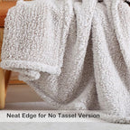 Ultra Soft Fleece Sherpa Blanket King Size, Lightweight Cozy Pattern Reversible Bed Blanket for All Season,2 Tones Ombre Light Brown,104”x90”