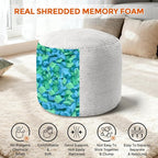 Pouf Ottoman Foot Rest, Comfortable & Soft, Round Footstool for Living Room, Bedroom, Office, Room Decoration, Corduroy Foot Stool Pouf with Odorless & Anti-Clump Filling, Large Grey