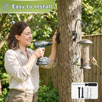 Qiang Ni Plant Hanger Outdoor: 12 Inch 50LBS Bird Feeder Bracket for Garden Patio Decor - Swivel Adjustable Wall Mount Plant Hook for Hanging Flower Baskets