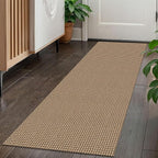 KOZYFLY Boho Runners for Hallways 2x5 ft Washable Kitchen Runner Non Slip Rubber Backed Hall Runners Cotton Entryway Runner Rugs Floor Carpet for Indoor Backdoor Bedroom Kitchen, Tan/Orange/Brown