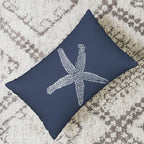 Blue Starfish Pillow Covers 12x20 Inch Set of 2, Nautical Ocean Coastal blue Coral Throw Pillows Spring Summer Decorations Linen Pillowcase Outdoor Decor Farmhouse Cushion Case for Home Holiday