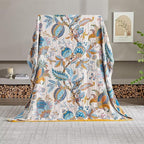 Boho Blanket for Bed 100% Cotton Bohemian Throw Blankets Ultra Soft Woven Muslin Decorative Blankets All Seasons Vintage Quilt Knitted Blanket for Sofa Chair(Beige, 80"x90")