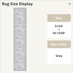 Hallway Runner 3x14 - Runner Rugs 14ft Washable Entryway Rug Vintage Kitchen Runners Non Slip Indoor Rug Farmhouse Carpet Runner for Bathroom Living Room Bedroom, Grey