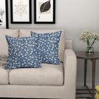 Blue Pillow Covers 20x20 Set of 2 Vintage Floral Rustic Old Style Cute Flower Print Decorative Outdoor Pillowcases Seasonal Farmhouse Throw Cushion Case Decor for Couch Sofa Bed