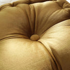 vctops Square Solid Color Velvet Seat Cushion with Handle Tufted Thicken Chair Pad Tatami Floor Pillow Cushion 16.5"x16.5"x4" Mustard Yellow