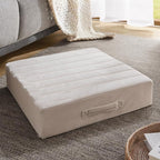 Codi Floor Cushions for Adults, Large Meditation Pillows with Thick Foam and Soft Tufted Covers, Washable Square Seating for Couch and Yoga Sitting, 22×22×5 Inch Ivory
