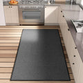 Kitchen Mat, Rubber Backing Cushioned Non Slip Kitchen Rugs for Floor, Absorbent Runner Comfort Standing Mat Rug Washable for Kitchen, Office, Home, 35.4"x71"(Black)