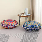 32 inches Meditation Floor Cushion for Adults, 2 Pack Round Large Thick Floor Pillow, Memory Foam Filling, Green