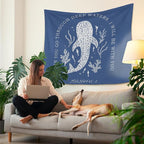 HUGANE Whale Shark Christian Tapestry, Isaiah 43:2 Bible Verse Tapestry Wall Hanging, Religious Bible Scripture Wall Blanket Backdrop Decor for Home Bedroom Living Room, 50x60 Inch,Color-C