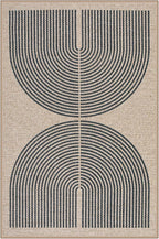 Lahome Enfys Rainbow Easy Jute Rug, 32"x48" Outdoor Mat Non Slip Door Mat Indoor Entrance, Farmhouse Neutral Lightweight Non Shedding Low Pile Throw Rug for Kitchen Entry Foyer