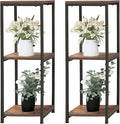 CASIMR Plant Stand for Indoor, Tall Metal Shelf with Square Wooden Board, 3 Tier Display Rack for Multiple Plants, 32 Inch Tiered Flower Pot Holder for Corner Living Room Balcony Garden Patio,