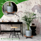 Taiyin 2 Pack 16 Inch Wooden Plant Stand with Lockable Wheels 220 Lbs Heavy Duty Plant Roller with Casters for Outdoor Indoor