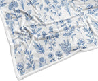 Floral Fuzzy Blanket Blue Floral Throw Blanket, Botanical Flowers Blankets, Soft, Flannel, Warm, Boho Flowers Bed Blankets All Season for Couch Bedroom Living Room 50X60 Inch