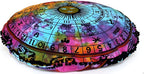 ICC 32 Inch Large Hippie Mandala Floor Pillow Ottoman Pouf Cover - Indian Peacock Daybed Oversized Cotton Cushion Cover Heavy Duty Zipper Seating Ottoman Cover - Dog Pets Bed Cover Zodiac