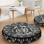 Mandala Meditation Cushion, Boho Meditation Mat, Meditation Pillows for Sitting on Floor, Cushions for Sitting in Home and Outdoor, Round Floor Pillows Cushion Seating for Yoga Accessories 22'' X 22''