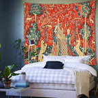 FEASRT European Royal Unicorn with Lion Tapestry, Maiden and Lady, Large 100x90 Inches Soft Flannelette, for Bedroom Living Room Dorm