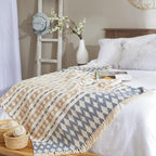 DII California Casual, Colby Southwest Woven Throw, French Blue & Stone, 50x60