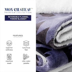 Mon Chateau 60" x 70" Serenity Flannel Throw Blanket, Aztec Print Soft Blanket for Queen-Size Bed, Couch, or Sofa, Cozy Home Decor and Stylish Living Room Comfort, Sunstone Pattern