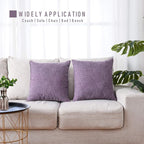 HPUK Linen Throw Pillow Covers Pack of 2, 18x18 Inch Accent Cushion Covers for Living Room, Bedroom, Decorative Solid Color Pillow Covers for Couch, Sofa, Chair, Lavender Mist