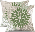 DFXSZ Army Green Pillow Covers 20x20 Inch Set of 2 Flower White Gray Elegant Colored Throw Pillows Outdoor Waterproof Decor for Patio Funiture Garden Living Room Sofa Polyester Pillow Covers 002G20