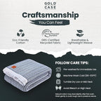 Gold Case Throw Blanket for Bed - 100% Recycled Turkish Cotton Blanket - Vintage Lightweight Soft Throw Blankets for Bed & Living Room - Queen Size Cozy Blankets - 90x90 - Navy Blue
