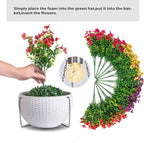 Artificial Faux Hanging Plants Flowers Basket for Spring Outdoor Outside Decorations, Fake Silk Daisy Look Real,Ferns in Planter UV Resistant Realistic for Front Door Yard Farmhouse Wedding Decor