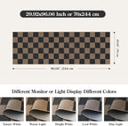 Lahome Colette Checkered Easy Jute 2x8 Runner Rug, Washable Kitchen Runner Rug Non Slip for Entryway Indoor, Checkerboard Black Indoor Outdoor Carpet for Hallway 8ft Entry Laundry Porch