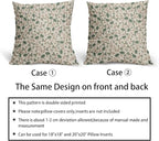 Brown Green Floral Pillow Covers 18x18 Set of 2 Vintage Rustic Old Style Cute Small Flower Print Decorative Outdoor Pillowcases Farmhouse Throw Cushion Case Decor for Couch Sofa Bed