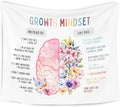 WARDOS Growth Mindset Tapestry, Mental Health Tapestry Wall Hanging, Inspirational Psychology Wall Blanket Decor for Therapy Counselor Office Calm Down Corner Classroom, 50x60 Inch