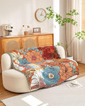 Erke Chair Recliner Cover Boho Throw Blanket Hippie Living Room Decor Wall Tapestry Outdoor Picnic Camping Rug Mattress Beach Towel Sofa Furniture Slipcover Bohemian 50”x70” Orange Florals