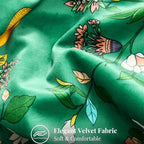MUSSEL Dark Green Velvet Throw Pillow Covers 16x16 Pack of 2, Vintage Floral Pillow Covers, Mid Century Flower Plant Cushion Covers for Sofa Living Room Home Decor