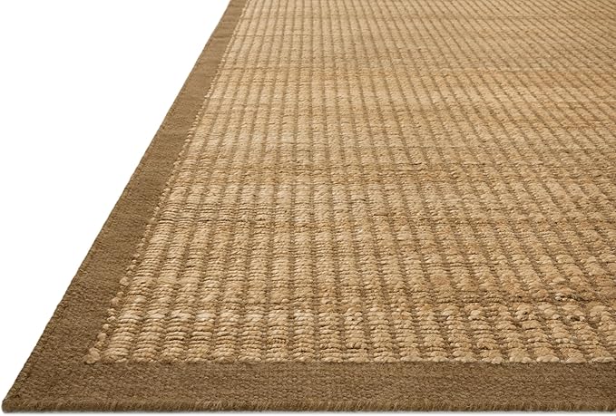 Loloi Amber Lewis Lilah Collection LIH-01 Natural/Bark 8'-6" x 11'-6" Area Rug Jute, Wool, Cotton, Neutral, Living, Bedroom, Dining, Rug