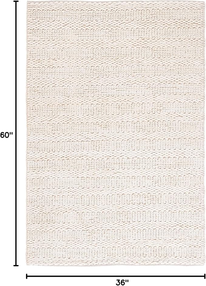 SAFAVIEH Area Rug 3x5 - Natural Fiber Collection - Bleach, Handmade Jute, Braided Woven Design, Ideal for Entryway, Living Room, Bedroom (NF212D)