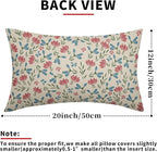 Green Pink Blue Floral Pillow Covers 12x20 Set of 2 Vintage Rustic Old Style Cute Small Flower Print Rectangle Decorative Outdoor Pillowcases Farmhouse Throw Cushion Case Decor for Couch Sofa Bed