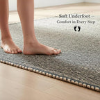 Green Jute & Cotton Braided Rug Rectangle 20" x 30" – Reversible Soft Mat for Entryway, Kitchen, Bathroom
