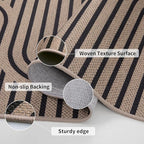 Tangsoo Easy Jute 3x5 Outdoor Rug for Living Room,Washable Indoor Rugs Farmhouse Non-Slip Thin Door Mat,Boho Throw Carpet for Front Porch Bedroom Patio Entryway Balcony