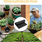 16x82 Inch Black Felt Planter Liner Roll, Non-Woven Hanging Basket Liner Coco Coir Liner Alternative Breathable Outdoor Planter Liner Window Box Liners for Metal Basket Flower Pot Raised Garden Bed