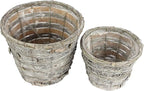 Admired By Nature Grey 6" and 8" w/Soft Liner Rustic Birch Tree Bark Pot