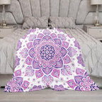 Boho Mandala Floral Throw Blanket Bohemian Hippie Flower Blanket for Sofa Bed Couch Chair Or Dorm 70"x80"