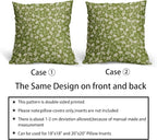 Lime Green Pillow Covers 18x18 Set of 2 Vintage Floral Rustic Old Style Cute Flower Print Decorative Outdoor Pillowcases Seasonal Farmhouse Throw Cushion Case Decor for Couch Sofa Bed