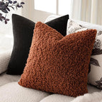 Foindtower 2 Pieces 22x22 Inch Hazel Brown,Faux Fur Throw Pillow Cover Accent Sherpa Furry Pillow Covers Fuzzy Soft Pillowcases Cozy Sheepskin Decorative Fleece Cushion Case for Bed Couch Living Room
