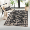Lahome Bijou Moroccan Easy Jute 3x5 Entryway Rug, Indoor Outdoor Patio Rug 3x5 Farmhouse Black Washable Living Room Carpet, Non Slip Indoor Outdoor Carpet for Patio Courtyard Deck