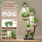 Plant Stand Indoor with Grow Lights, Plant Shelf Indoor 2 Pack, Corner Plant Stands for Indoor Plants, 6 Tiered Plant Flower Display Shelf, Half-Moon Plant Rack for Home, Living Room, Black