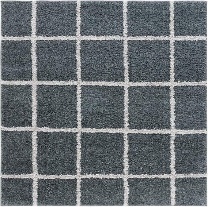 SAFAVIEH Natural Fiber Collection Area Rug - 5' x 8', Light Blue & Natural, Handmade Boho Farmhouse Rustic Jute & Cotton Jute, Ideal for High Traffic Areas in Living Room, Bedroom (NFB654M)